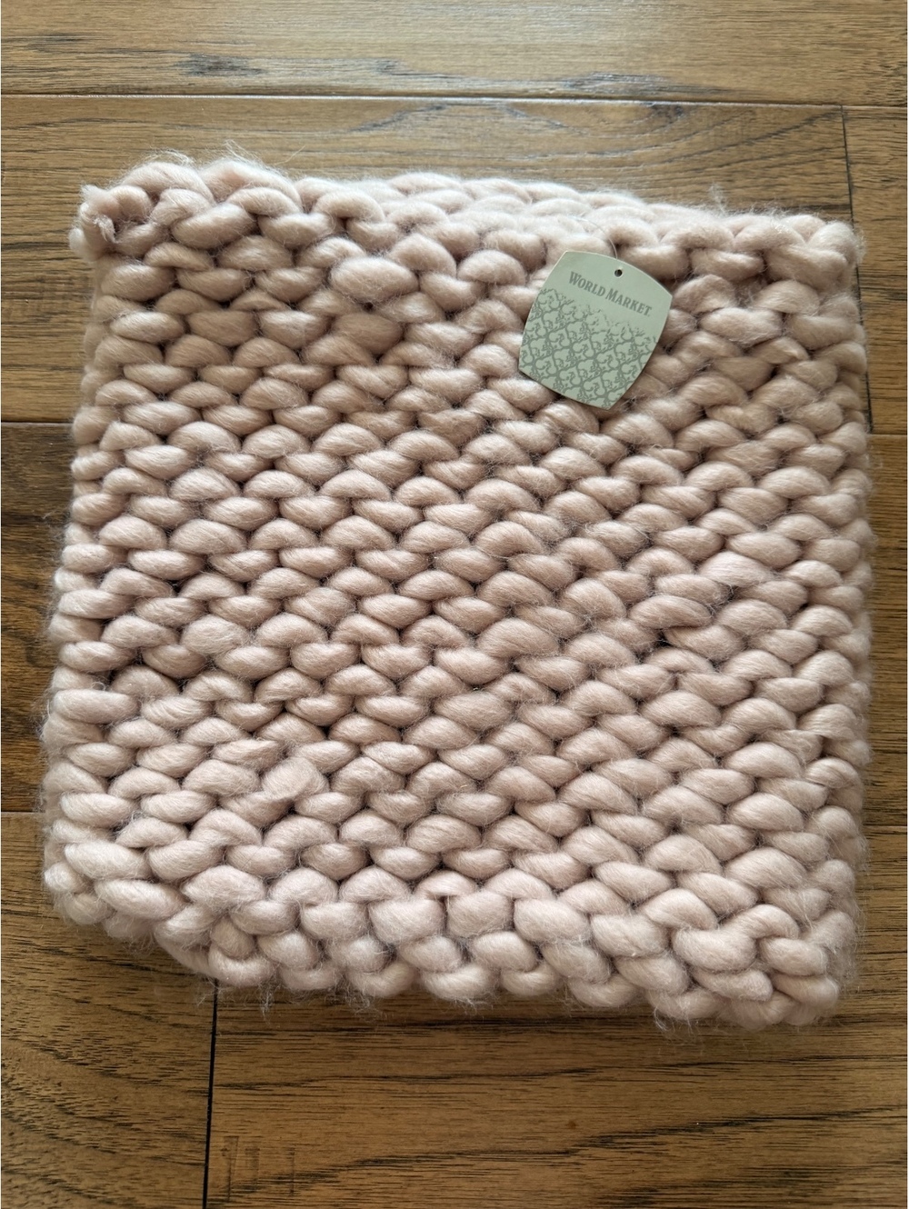World Market Chunky Knit Infinity Scarf in Light Pink